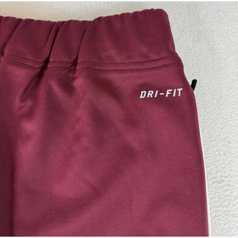 Nike Track Pants Mens Medium Maroon Dri-FIT Athletic Ankle Zip 647124-669